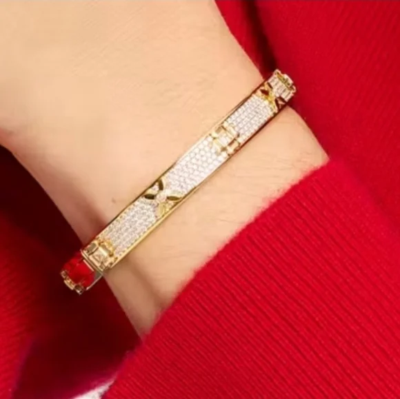 💛🔹️Kate Spade🔹️ Heritage Bloom Hinged Bangle Gold [$148] - Picture 2 of 7